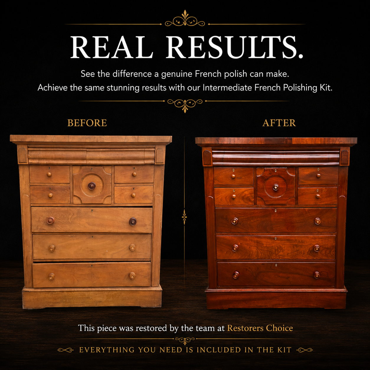 French Polishing Kit Complete Shellac Finishing Kit for Furniture Restoration