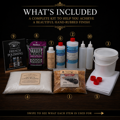 French Polishing Kit Complete Shellac Finishing Kit for Furniture Restoration